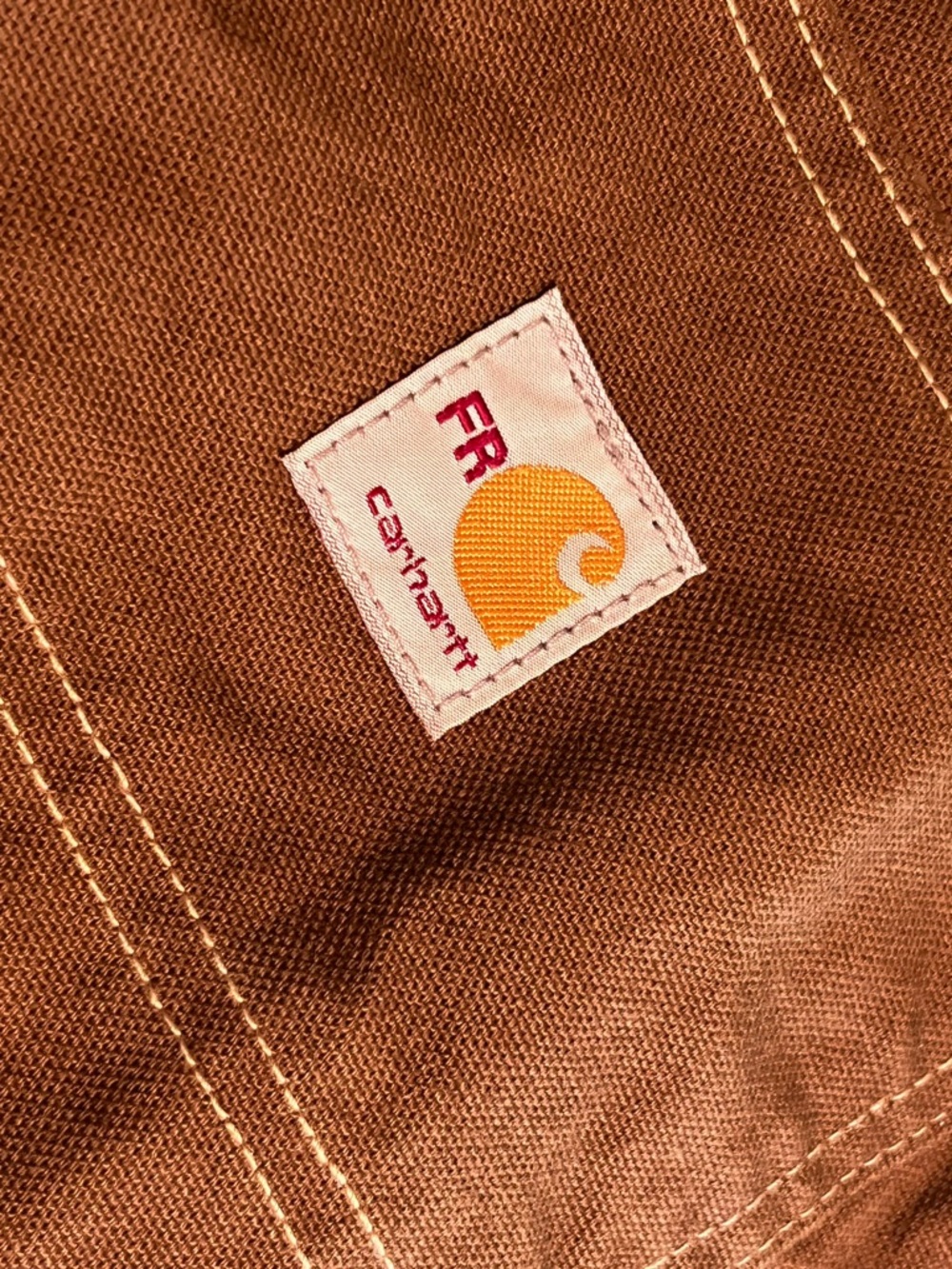 Carhartt Brown FR Canvas Work Pants with Contrast Stitching